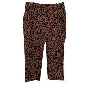 Umgee Jeans Womens Size 1XL Straight Leg Brown Black Animal Leopard Print NWT